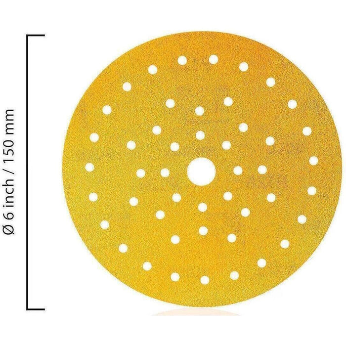 Mirka 23-5MF-320 Gold Multifit Dust Free Discs, 5", P320, 50/pk