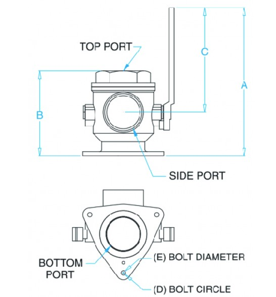 Groco SBV-1500-P 1-1/2" Safety Seacock w/1-1/4" Side Port