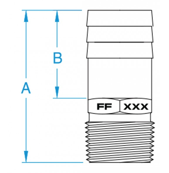 Groco FF-2500 FF Bronze Full Flow Pipe-To Hose Adapter With NPT Thread
