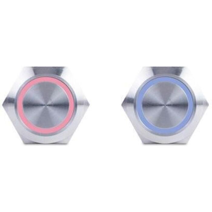 Sierra AV10120B Push-Button Switch, Off/(On1)/(On2), Blue/Red Halo LED, 20A