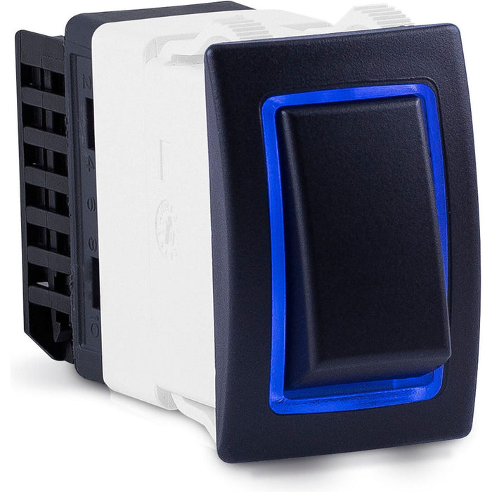 Sierra RK40650B Rocker Switch w/Halo LED Light, ON OFF, DPST, Blue