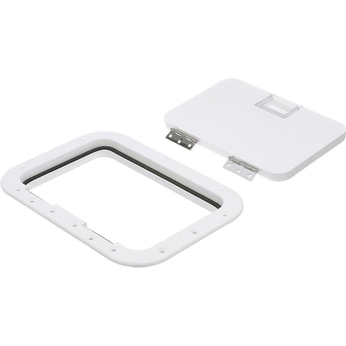 Seachoice 39141 Polypropylene 7" x 11" ID Hatch w/ Molded in 100 Degree SS Hinge