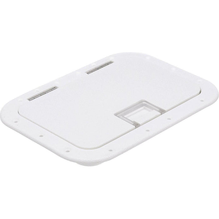 Seachoice 39141 Polypropylene 7" x 11" ID Hatch w/ Molded in 100 Degree SS Hinge
