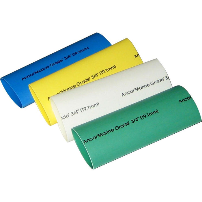 Ancor 306503 Adhesive Lined Heat Shrink Tubing Assorted 3/4" x 3" (Yellow, White, Black, Green)