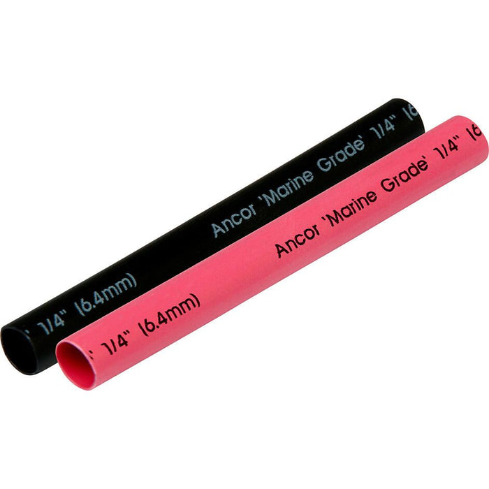 Ancor 302602 Marine Grade Adhesive Lined Heat Shrink Tubing, 1/4" x 3", Black/Red, 1/1/Pk