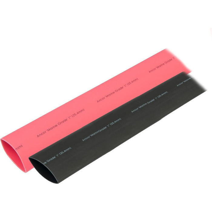 Ancor 307602 Marine Grade Adhesive Lined Heat Shrink Tubing, 1" x 3", Black/Red, 1/1/Pk