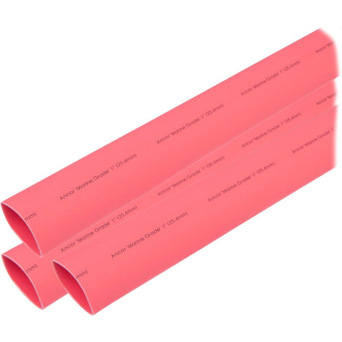 Ancor 307606 Marine Grade Adhesive Lined Heat Shrink Tubing, 1" x 6", Red, 3/Pk