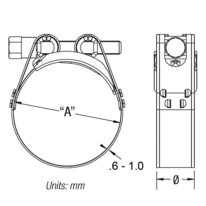 Scandvik 67031 Heavy Duty 316 Stainless Steel GBS Clamp