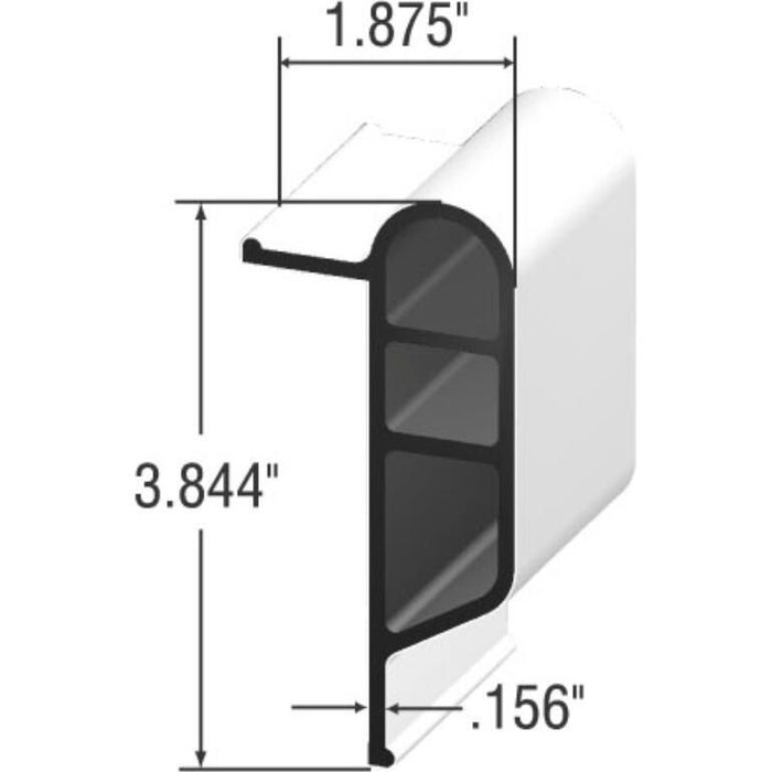 Taylor Made Products 46062 White, Medium Double Molded Vinyl Dock Edging. 10' Straight