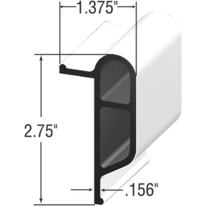 Taylor Made Products 46086 White, Small Double Molded Vinyl Dock Edging. 10' Coil