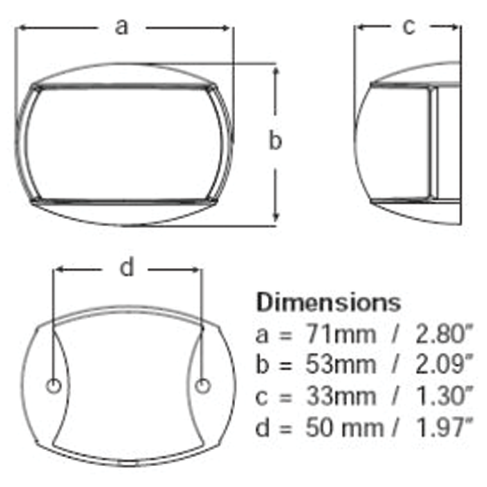Hella 980520001 NaviLED Port (Red) Side Light Only, Black w/Red Lens, 1 ea.