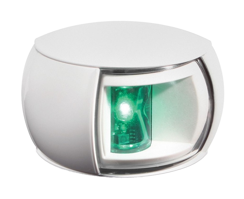 Hella 980520311 NaviLED Starboard (Green) Side Light Only, White w/Clear Lens, 1 ea.