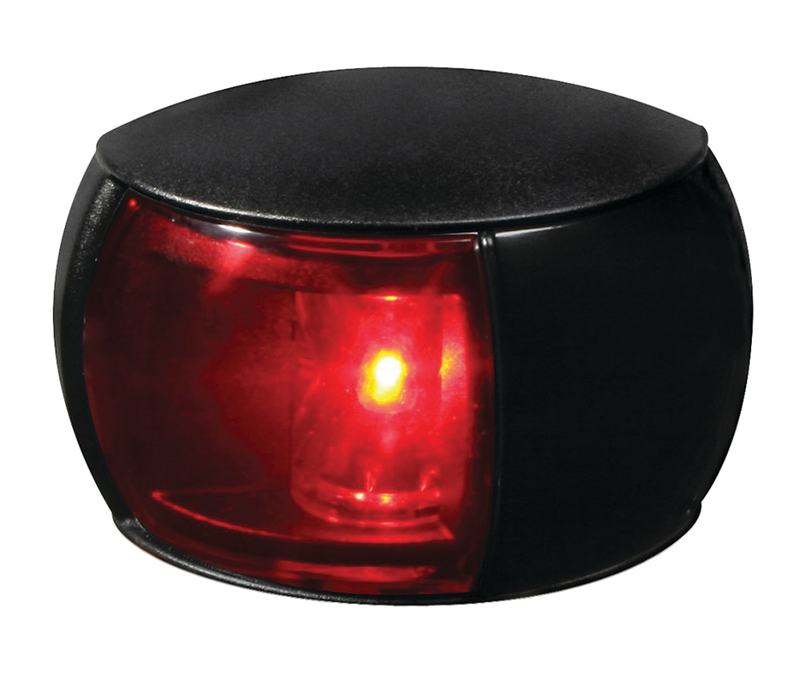 Hella 980520001 NaviLED Port (Red) Side Light Only, Black w/Red Lens, 1 ea.