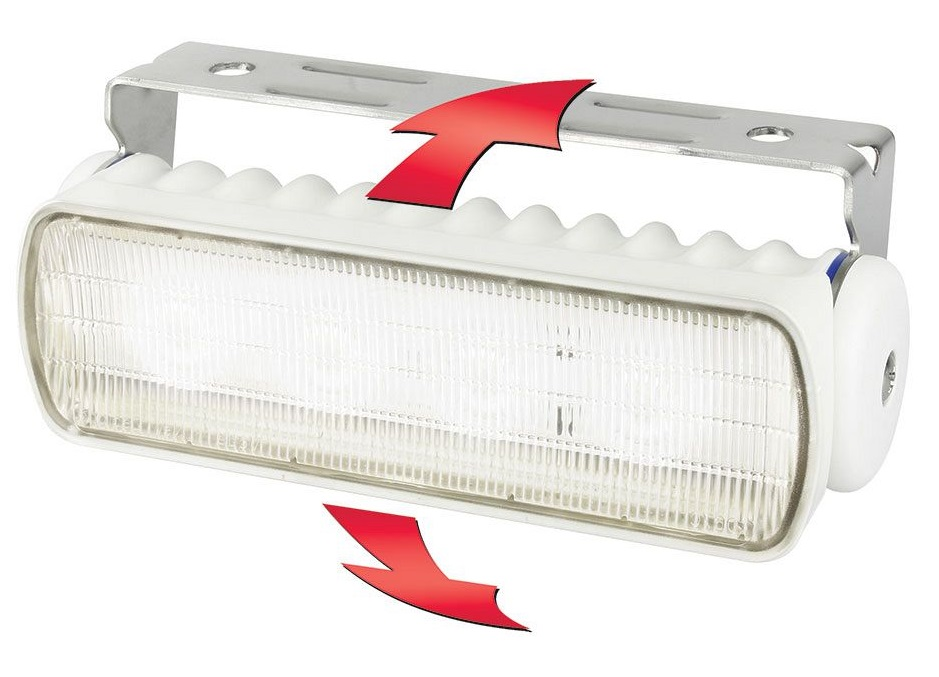 Hella 980573021 Sea Hawk-R 9-33V DC Bracket Mount White Light LED Floodlight, White Housing, Spread