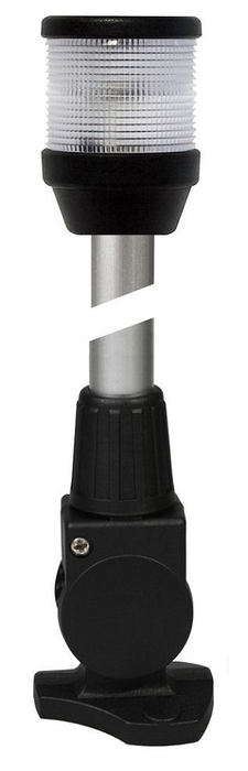 Hella 995002021 2 NM 12V All Round White Anchor Lamp w/ Fold Down Pole Mount, 8"H