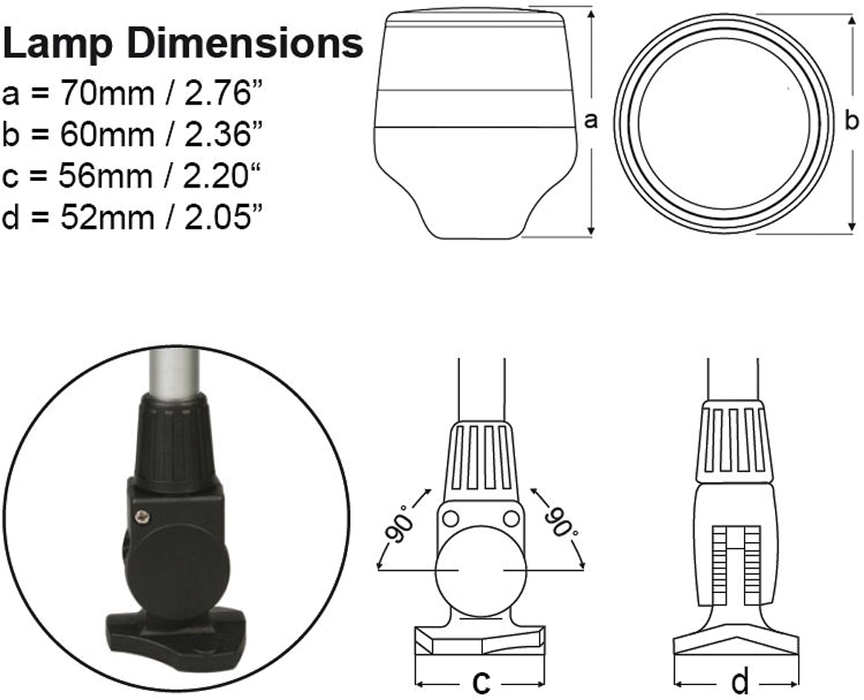 Hella 980960331 NaviLED 360 All Around Fold Down Pole Navigation Lamp, 20" White