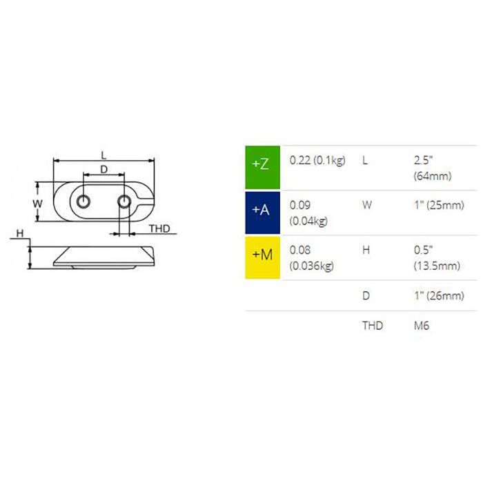 Martyr CM6E04525111A Yamaha Small Block Anode, Aluminum