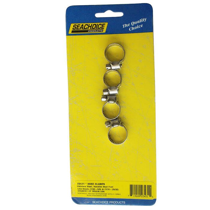 Seachoice 23431 SS Hose Clamp Set (Includes 2 each of 7/32-5/8" & 7/16-25/32")