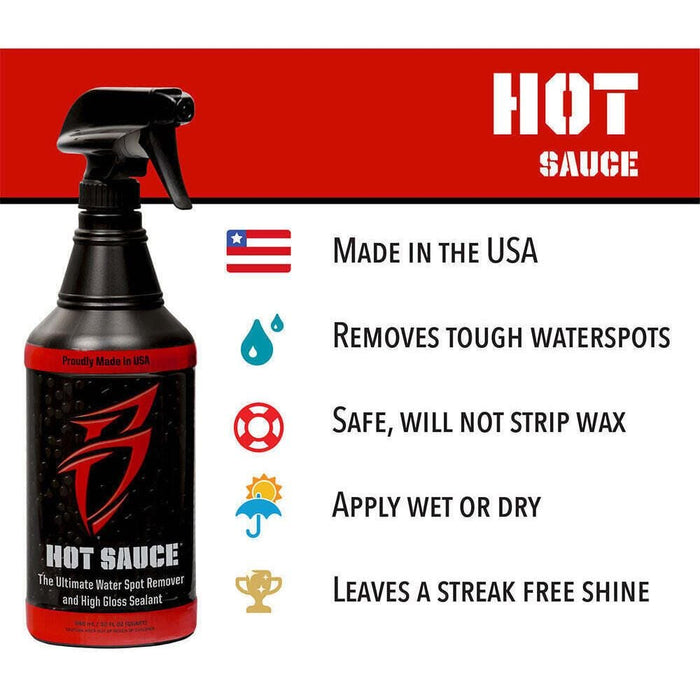 Boat Bling HS0640 Hot Sauce Ultimate Hard Water Spot Remover w/ High Gloss Wax, Sealant, 5 Gallon