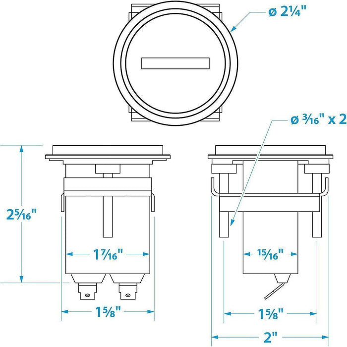 Seachoice 15301 Hourmeter Gauge for Boats, Round, 2 in., Stainless Steel Bezel