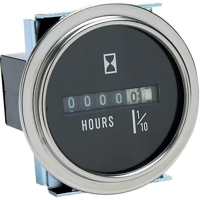 Seachoice 15301 Hourmeter Gauge for Boats, Round, 2 in., Stainless Steel Bezel