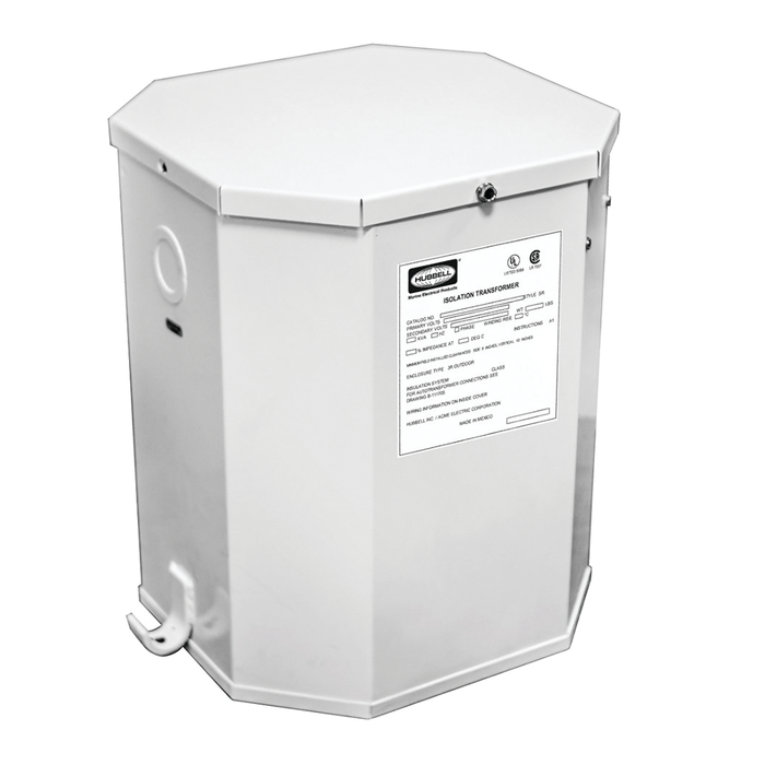 Hubbell Marine Isolation Transformer, White Powder Coat, 15 kVA, 60 Hz