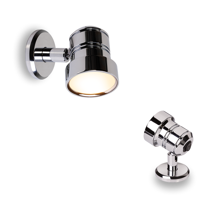 BCM Philly Adjustable Reading Light, Chrome, 3W | 8-32VDC, 3000K, IP40, Screw, Cri >80