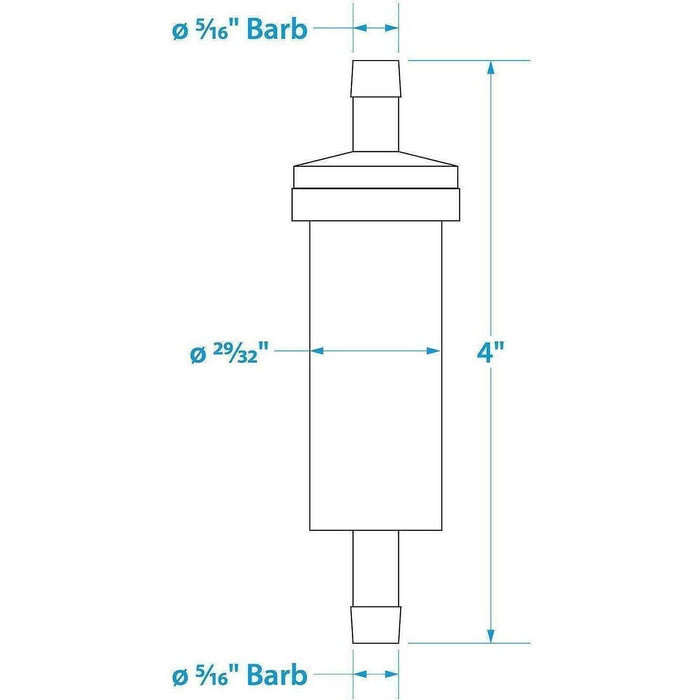 Seachoice 21111 in-Line Fuel Filter, 5/16 in., Plastic, Outboard, 20 Micron