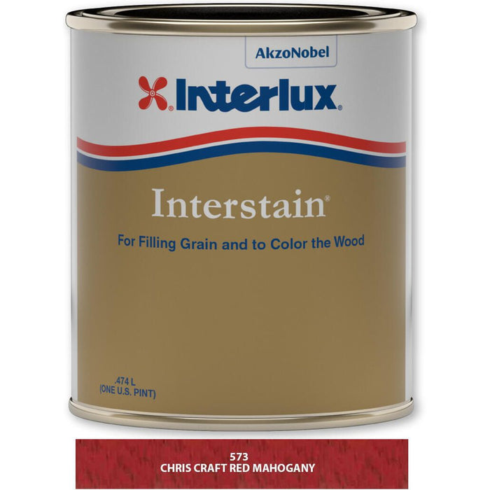 International Paint Y573/PT Interstain Wood Filler, Cc Dark Red Mahogany, Pt., 12/case