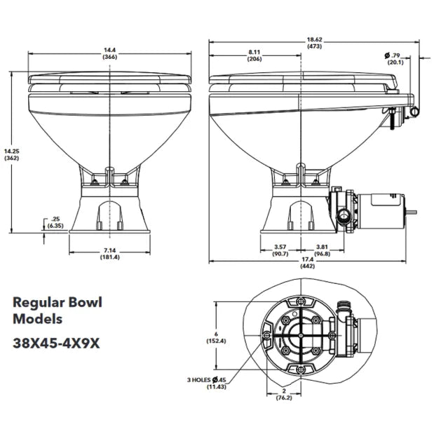 Jabsco Quiet Flush E2 Inodoro Hogar 12V Agua Dulce