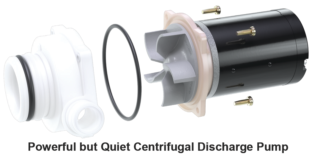 Jabsco 38245-3092 Quiet Flush E2 Marine Toilet, Compact Unit for Salt Water