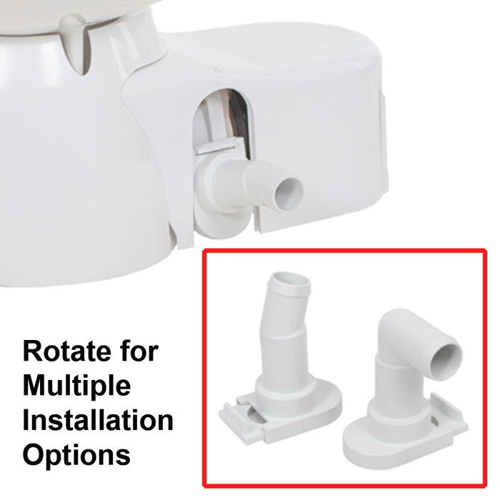 Jabsco 38245-3092 Quiet Flush E2 Marine Toilet, Compact Unit for Salt Water
