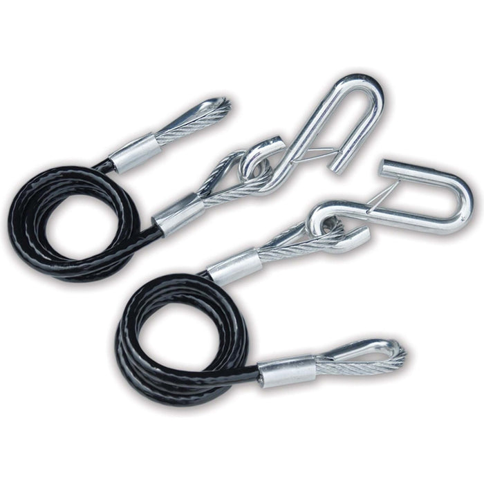 Tie Down Engineering 59537 36" Black Vinyl Jacketed Hitch Cables w/ "S" Hooks, Sold as Pair