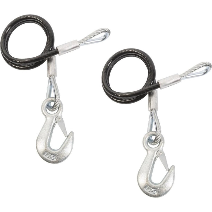 Tie Down Engineering 59548 36" Black Vinyl Jacketed Hitch Cables w/ "S" Hooks, Sold as Pair