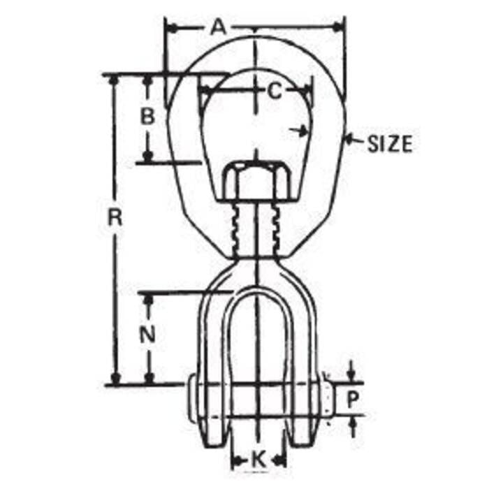 Chicago Hardware 216258 Galvanized Jaw & Eye Swivel, 5/8"