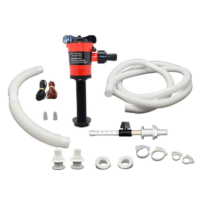 Johnson Pump 34014 Basspirator II Livewell Aerating Kit (Includes 500 GPH Pump, Hose & Fittings)