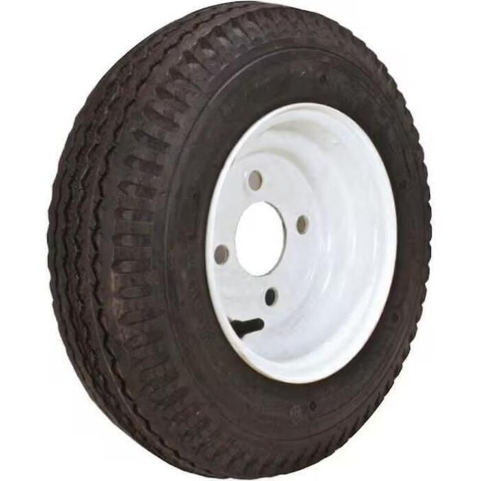 Loadstar Tires 30520 Bias Tire & Wheel (Rim) Asm K353 480-12 4 Hole 4 Ply, White, Conventional