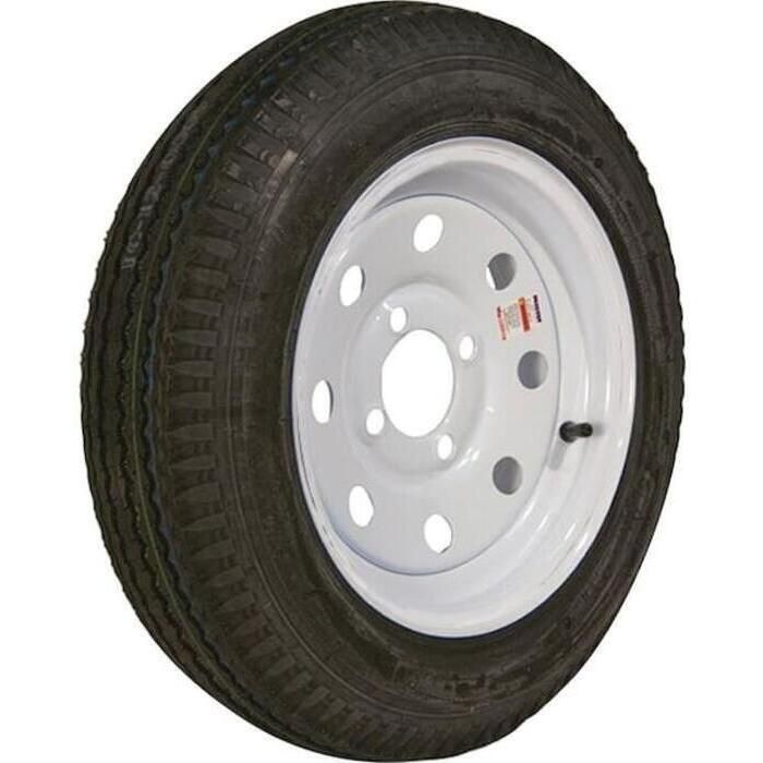 Loadstar Tires 30791 Bias Tire & Wheel (Rim) Asm K353, 530-12 4 Hole 6 Ply, White w/o Stripes, Modular
