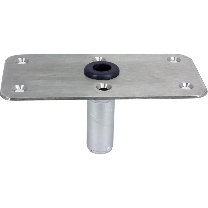 Springfield 3630005 King-Pin 4" x 8" SS Threaded Rectangular Base, Satin Finish