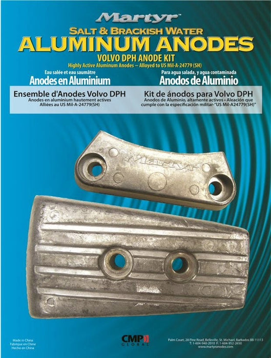 Martyr CMDPHKITA Anode Kit for Volvo Penta DPH Engine (Contains 1-3588745, 1-3863206 & Fastening Hardware)