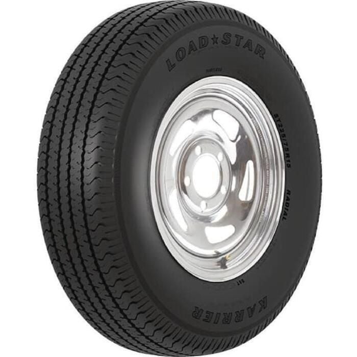 Loadstar Tires 32677 ST Radial Tire & Wheel (Rim) Asm ST225/75R-15 6 Hole D Ply