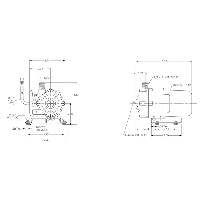 March Pump-Air Conditioner-500Gph 115V-Up To 24,000 Btu Total