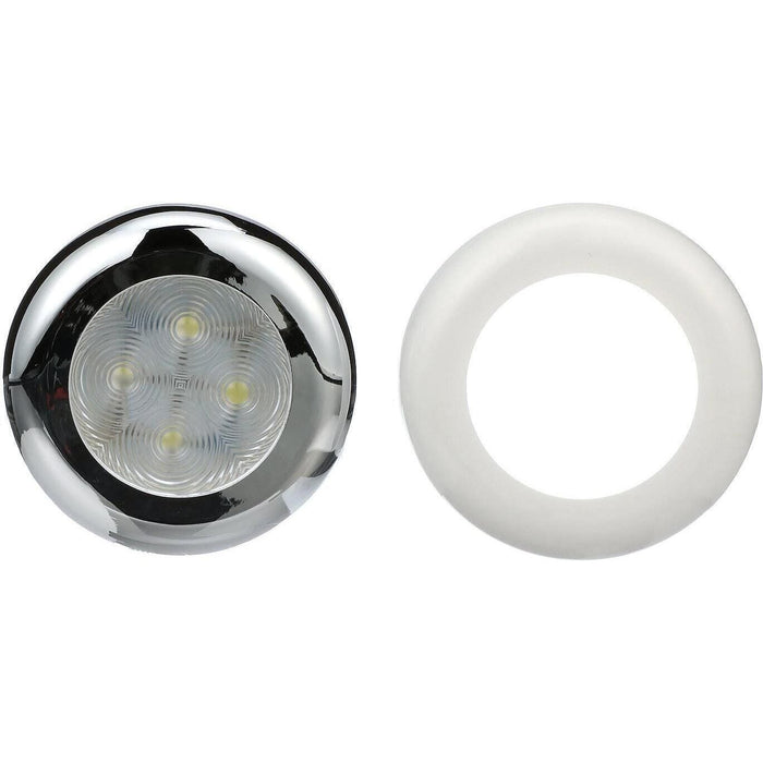 Seachoice 3101 LED Courtesy Interior Light Chrome/White Bezel, White LED