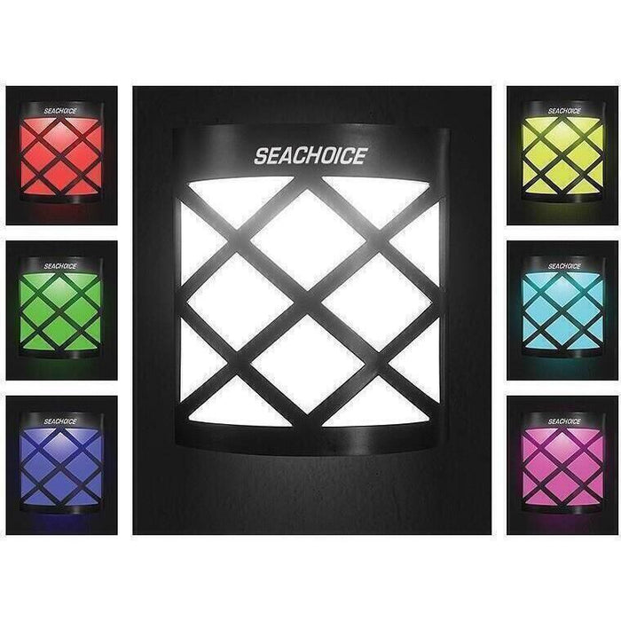 Seachoice 3708 Solar Dock Light, Round LED, for Boats/Driveways/Stairs/Pathways, 4"W x 4-3/8"H