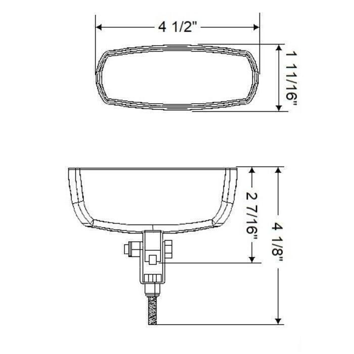 Scandvik 41441P Bracket Mount Spreader Light, Black