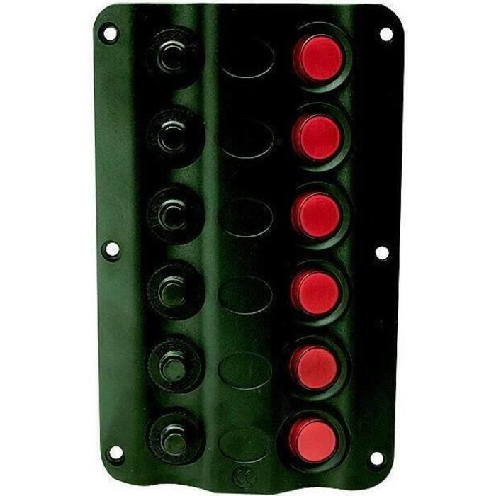 Seachoice 12331 LED 12V 6-Switch Distibution Panel, Pre-Wired, Boat Panel Mount
