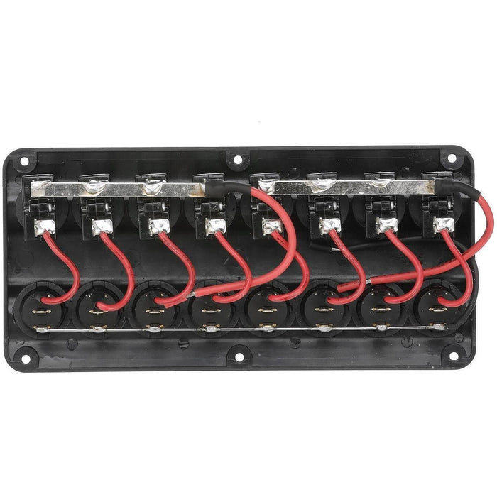 Seachoice 12341 LED 12V 8-Switch Distibution Panel, Pre-Wired, Boat Panel Mount