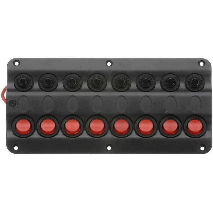 Seachoice 12341 LED 12V 8-Switch Distibution Panel, Pre-Wired, Boat Panel Mount