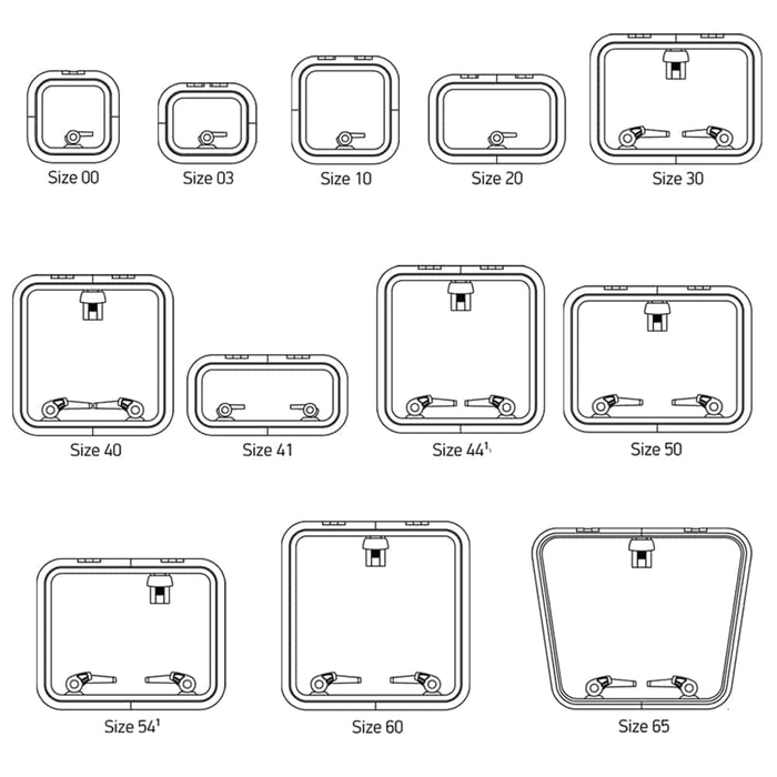 Lewmar 39910030 Low Profile Size 10 Rectangular Self Supporting Hatch