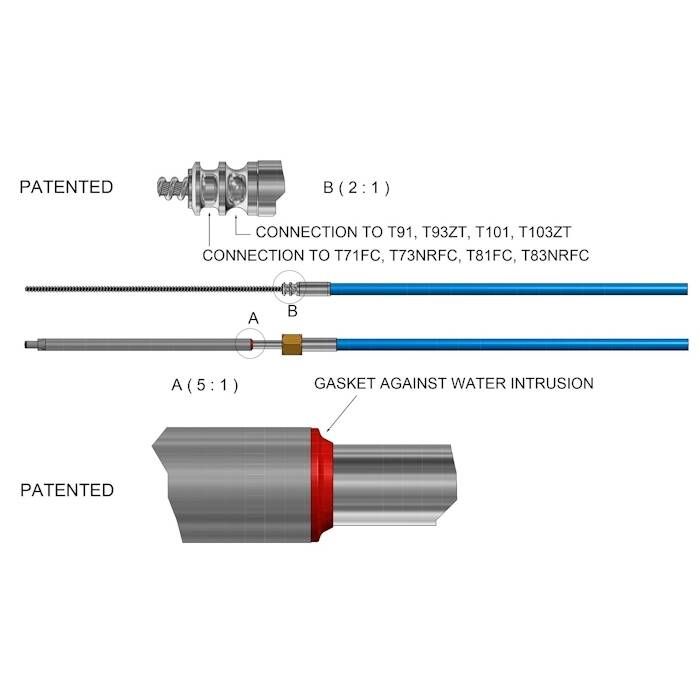 Uflex USA M90X19 Uflex M90X19 Uflex M90 Universal Mach Performance Rotary, Steering Cable, 19' Blue